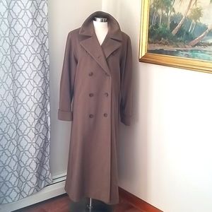 Vintage Calvin Klein 100% long pea coat camel